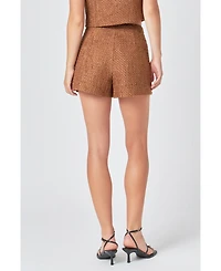 endless rose Women's Tweed Pleated Shorts