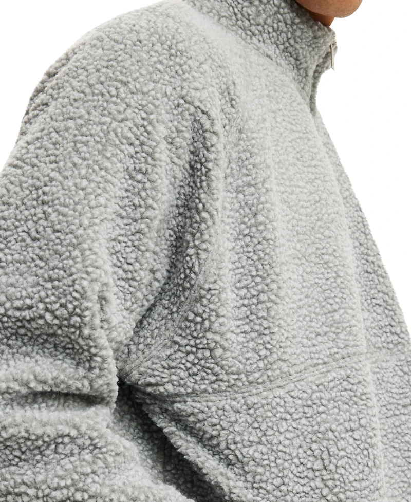 Cotton On Men's Teddy 1/2 Zip Fleece Sweatshirt