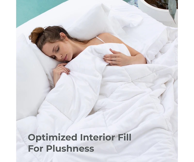 Cariloha Low-Loft Duvet Insert | Queen | White | Viscose Material | Soft, Comfortable & Wicks Moisture