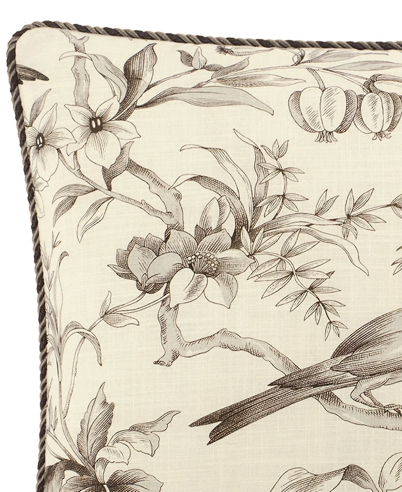 Rose Tree Bird Paradise Decorative Pillow, 18" x 18"