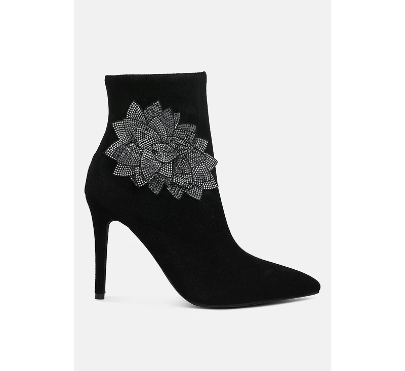 Yarrow Rhinestones Petal Detail Boots