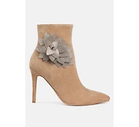 Yarrow Rhinestones Petal Detail Boots