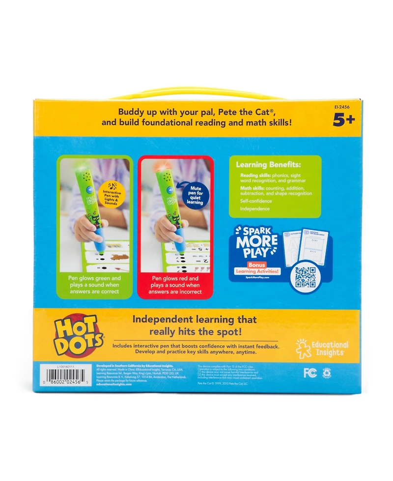 Educational Insights Hot Dots Pete the Cat Kindergarten Reading Math