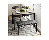 gaomon Dining Table Set for 5 Kitchen Table with 2 Upholstered Chairs and Bench 4 Pcs Rectangular Kitchen Table Set for Small Space Apartment Studio
