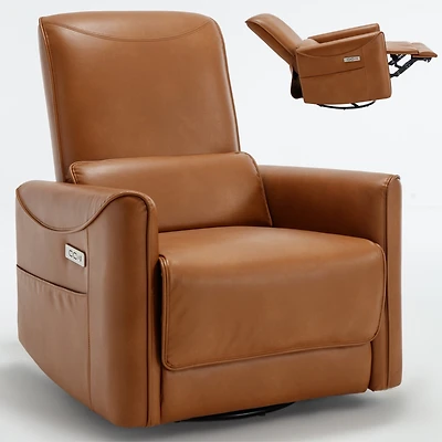 Swivel and Rocker Power Recliner Chair Heavy Duty Motion Mechanism with Usb and Type-c Ports