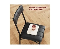 gaomon Dining Table Set for 4, Kitchen Table with 4 Upholstered Chairs, 5 Piece Rectangular Dining Room Table Set, for Small Space, Apartment, Home