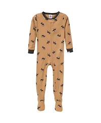 Gerber Toddler Boys Snug Fit Footed Pajamas, 2-Pack, Moose