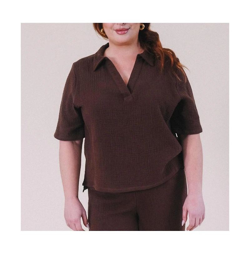 Poplinen Plus Size Sheila Organic Cotton Gauze Top