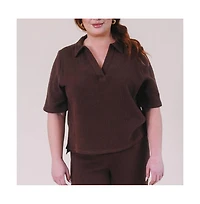 Poplinen Plus Size Sheila Organic Cotton Gauze Top