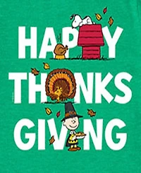 Peanuts Big Boys Happy Thanksgiving Graphic Tee