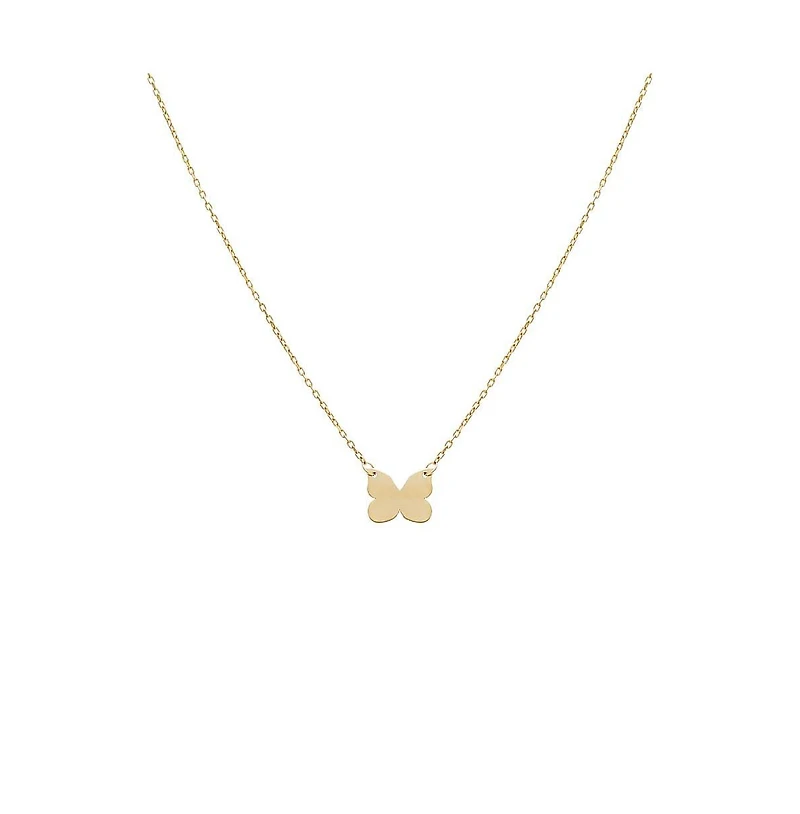 Butterfly Pendant Necklace 14K