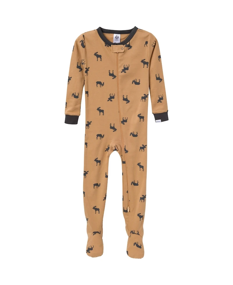 Gerber Baby Boys' Snug Fit Footed Pajamas, 2-Pack, Moose
