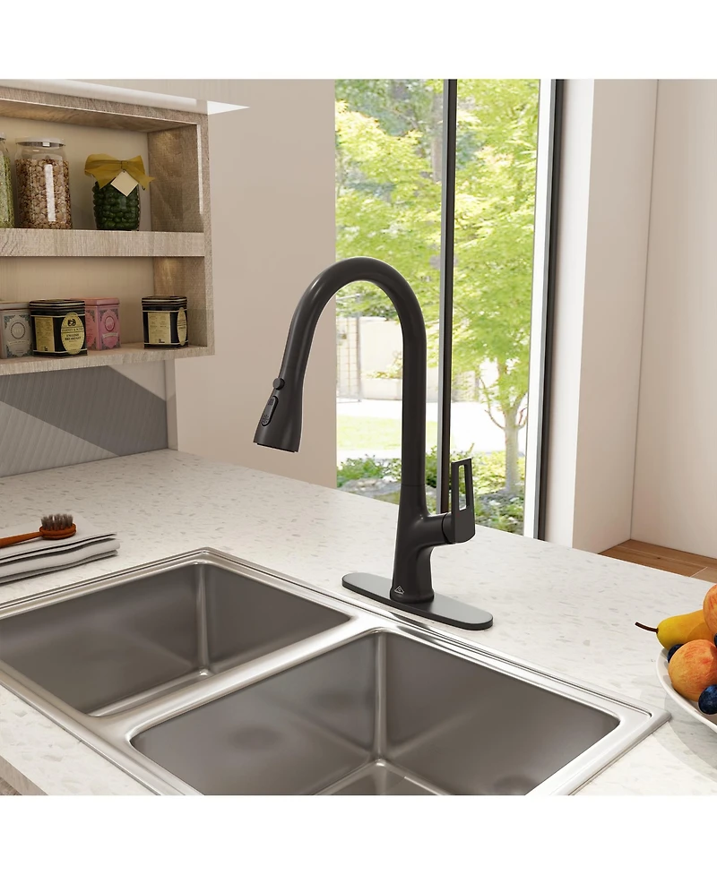 Casainc Single-Handle Pull-Down Sprayer Kitchen Faucet with Digital Display
