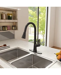 Casainc Single-Handle Pull-Down Sprayer Kitchen Faucet with Digital Display