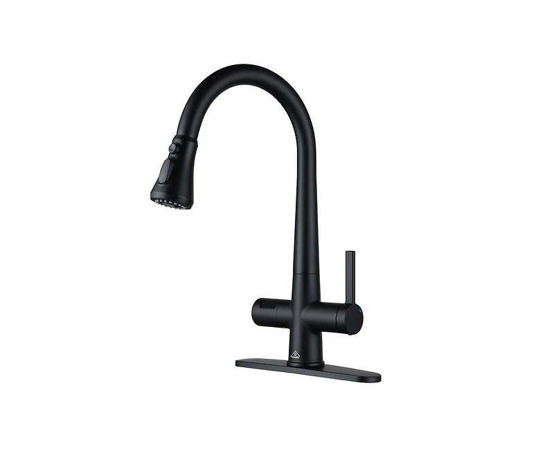 Casainc 1.8 Gpm Pull Down Kitchen Faucet with Deck Plate and Digital Display