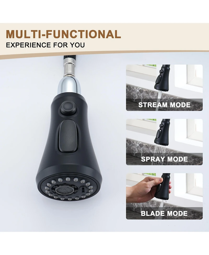 Casainc 1.8 Gpm Pull Down Kitchen Faucet with Deck Plate and Digital Display
