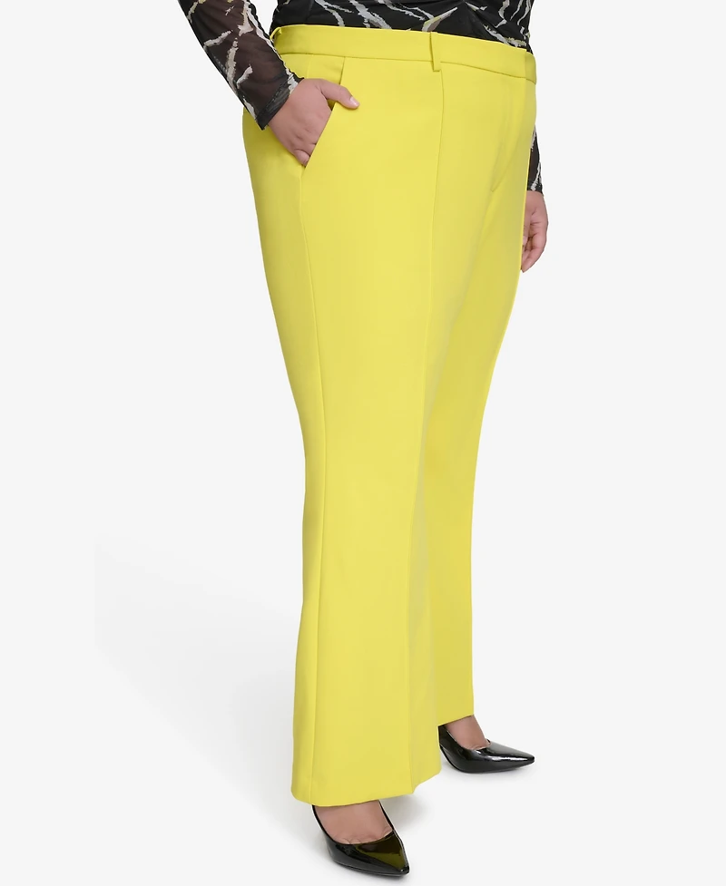 Dkny Plus Size Pintucked Flared Pants