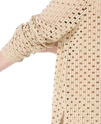 Carmen Marc Valvo Women's Crochet Tunic Swim Cover-Up
