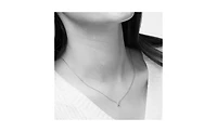 Crystal Initial Necklace, Personalized, Dainty, Everyday Jewelry - Silver