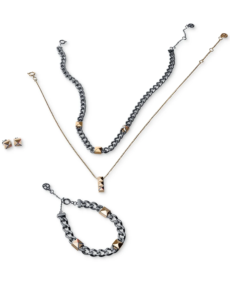 Tommy Hilfiger Two-Tone Studded Chain Bracelet