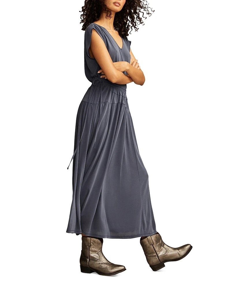 Lucky Brand Women's Sandwash Ruched Sleeveless Midi Dress