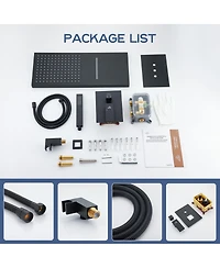 Casainc 22 Inch Luxury Waterfall Shower System Valve Kit with Handheld Spray