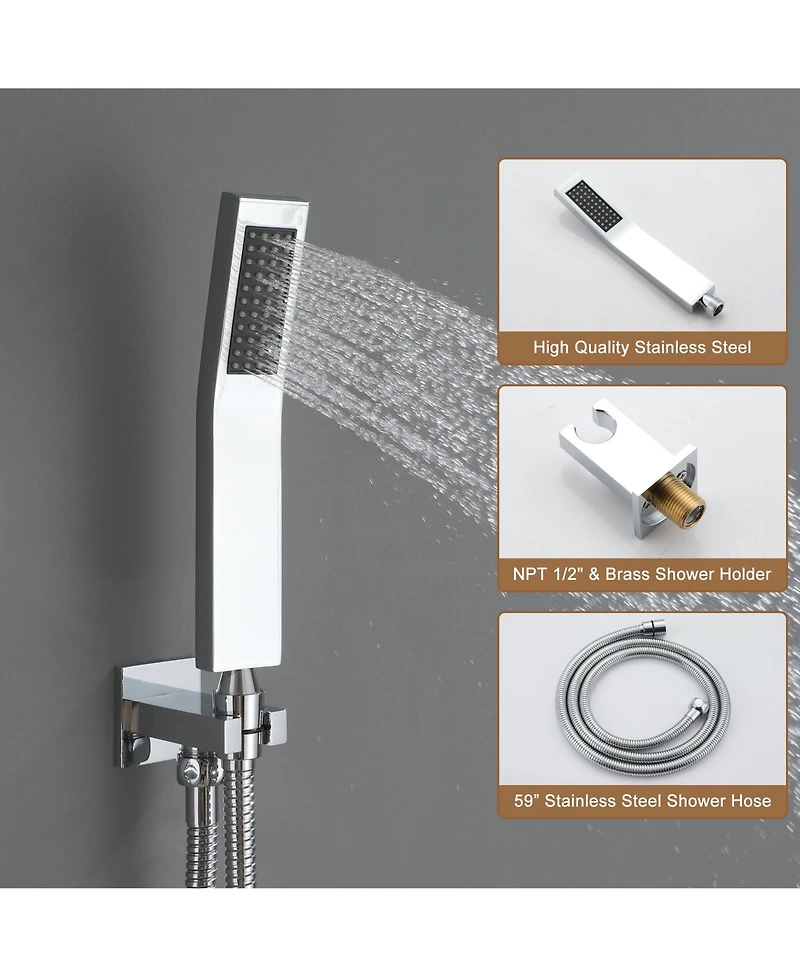 Casainc Single Handle 1-Spray Thermostatic 4-function Shower Faucet