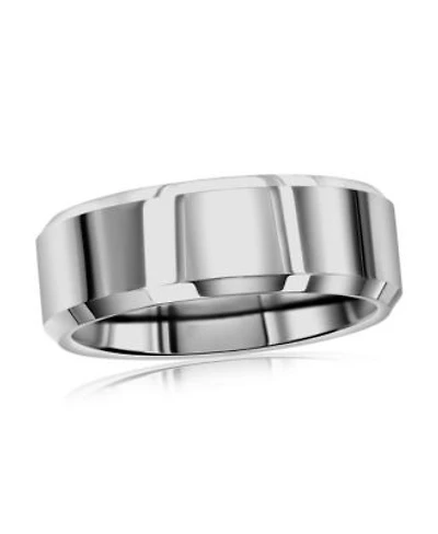 Metallo Polished Silver Tungsten Ring