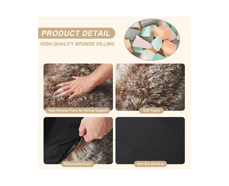 gaomon Bean Bag Chairs for Adults, Faux Fur Bean Bag Chair with Filler, Soft Plush Living Room Beanbag Chair Armrest Bean Bag Couch