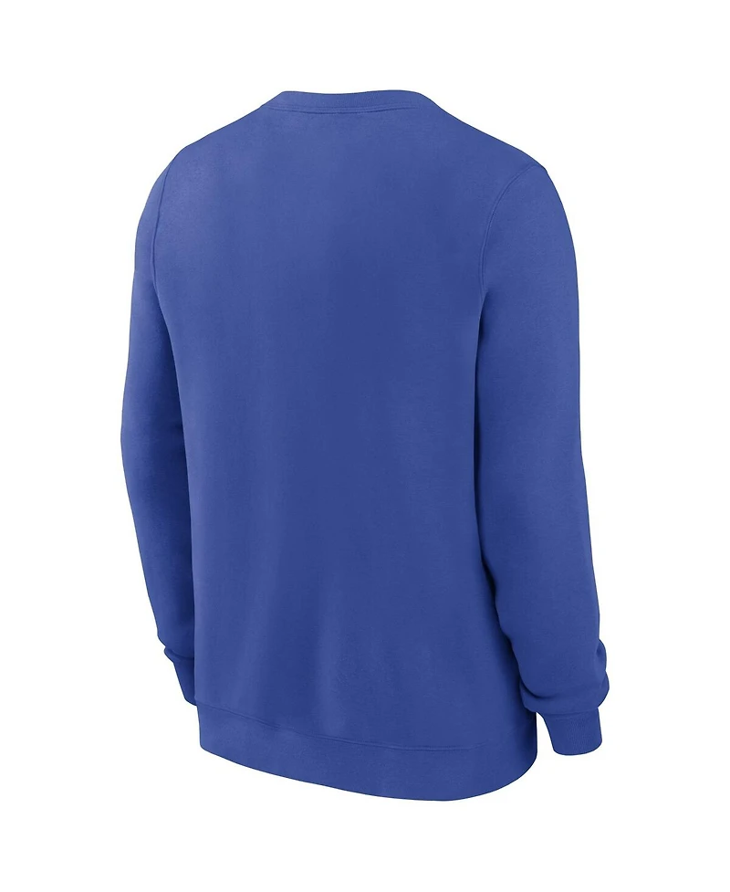 Nike Men's Royal Kentucky Wildcats Legacy Classic Tackle Twill Embroidered Arch Over Logo Pullover Sweatshirt