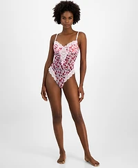 I.n.c. International Concepts Women's Floral Mesh Thong Bodysuit, Exclusively at Macy's