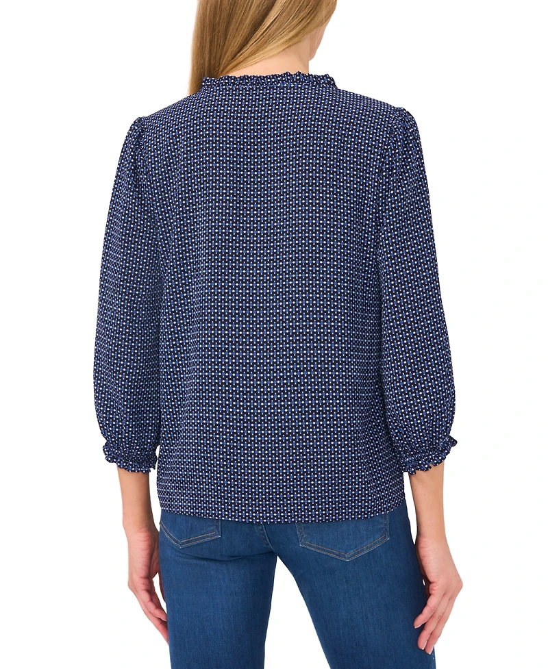 CeCe Women's Ruffled V-Neck Button-Front Blouse