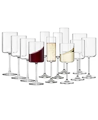 JoyJolt Claire Wine and Champagne Glasses, Set of 12