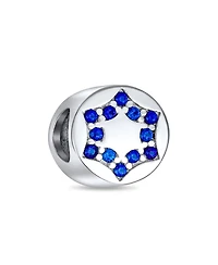 Bling Jewelry Hanukkah Blue Cz Star of David Charm Bead Bracelets