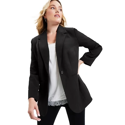 June + Vie Plus Size June + Vie Classic Blazer