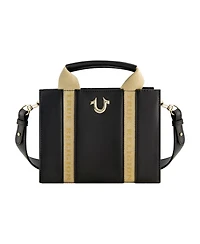 True Religion Licensed Faux Leather Mini Tote Bag with Branded Straps