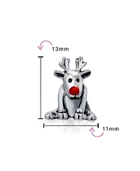 Bling Jewelry Caribou Elk Christmas Charm Bead Sterling Silver for Bracelets