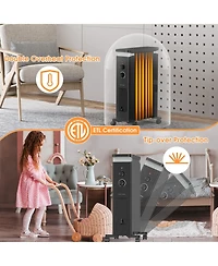 Sugift 1500W Portable Oil Filled Radiator Heater with 3 Heat Settings