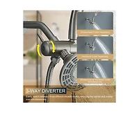 3-Function Dual Shower Head and Handheld with Bathtub Spout Rough in-valve