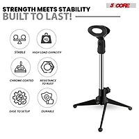 5 Core Desktop Mic Stand Tripod Universal Desk Microphone Holder Table Top Stands
