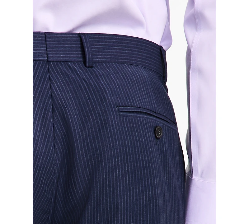B by Brooks Brothers Men's Pinstriped Wool-Blend Stretch Classic-Fit Suit Separates Pant