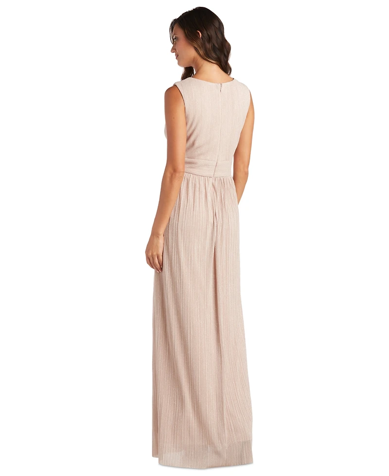 R & M Richards Open-Front Jacket Metallic Gown