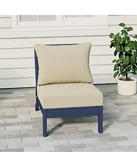 WestinTrends Outdoor Hdpe Deep Seating Modular Armless Patio Blue Chair with Cushions
