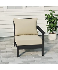 WestinTrends Outdoor Patio Hdpe Right Arm Facing Sectional Black Corner Club Chair with Cushions