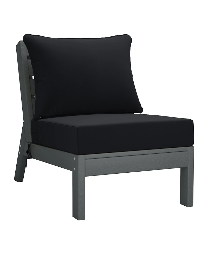 WestinTrends Outdoor Patio Hdpe Gray Sectional Sofa with Cushions