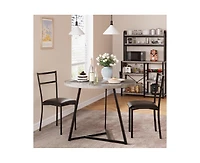 Round Dining Table Set for 2,Kitchen Chairs of 2, Small Room with 2 Upholstered Chairs, Dinette Place,Apartment,