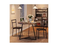Round Dining Table Set for 2,Kitchen Chairs of 2, Small Room with 2 Upholstered Chairs, Dinette Place,Apartment,