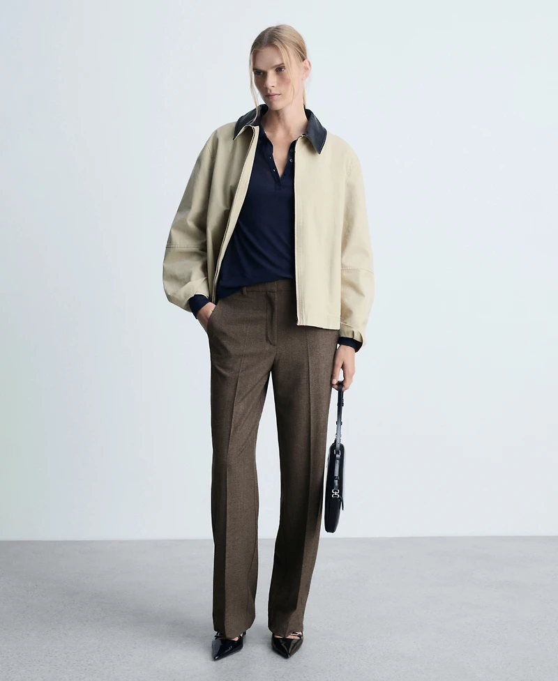 Mango Women's Flowy Straight-Fit Pants