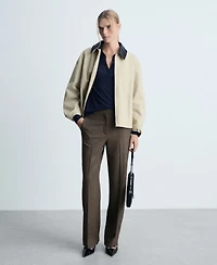 Mango Women's Flowy Straight-Fit Pants