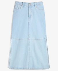 On 34th Women's Split-Seam Denim Midi Skirt, Exclusively at Macy's